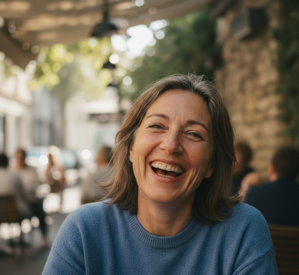 cliente heureuse depuis son coaching sur moncoachthomas.fr. épanouie et heureuse d'être passée à l'action avec des résultats concrets.