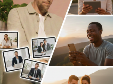 Séance en visio de coaching mental avec Mon Coach Thomas : accompagnement en ligne pour sportifs, dirigeants et couples partout en France, illustré par des clients épanouis en consultation vidéo.