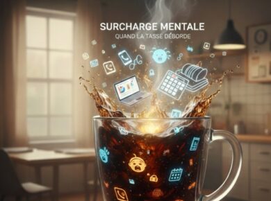 votre cerveau est une tasse de café qui déborde des contraintes du quotidien.