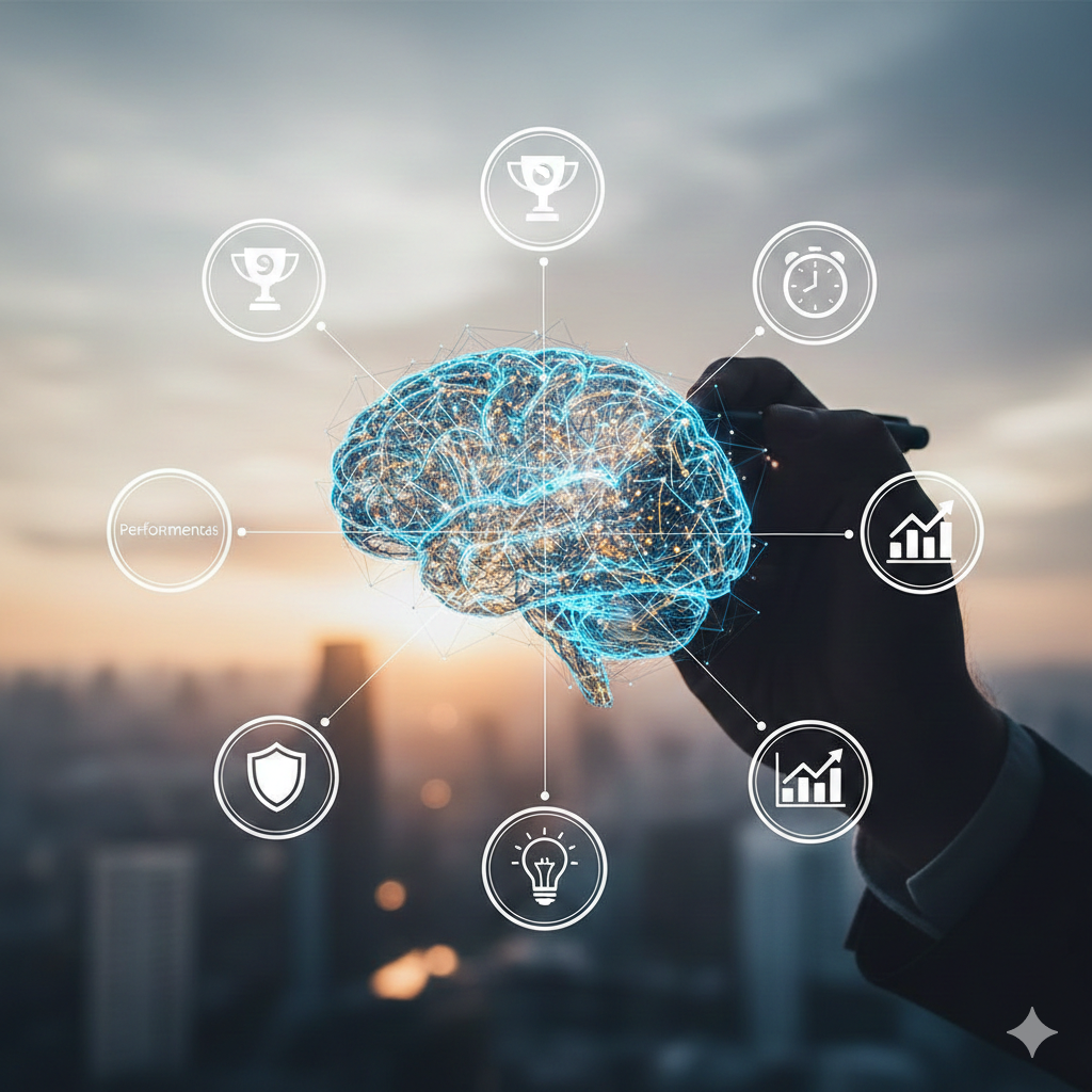 Schéma expert illustrant les domaines d'action de la préparation mentale pour la performance et la réussite infaillible.