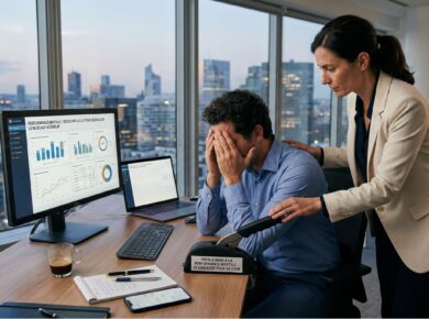 image définissant la performance mentale et l'image du frein à main comme frein au développement.