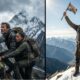 Montage avant-après de deux alpinistes, un homme et une femme. À gauche, l'épuisement et le doute sur une paroi rocheuse abrupte, illustrant la pression opérationnelle. À droite, la célébration de la victoire au sommet. Cette image symbolise parfaitement le dirigeant qui persévère face aux défis managériaux et mène son équipe au succès.